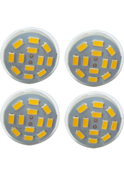 4x 6W GU4(MR11) LED Spot Işığı MR11 12 Smd 5730 570 Dc 12V, Sıcak Beyaz (Yurt Dışından)