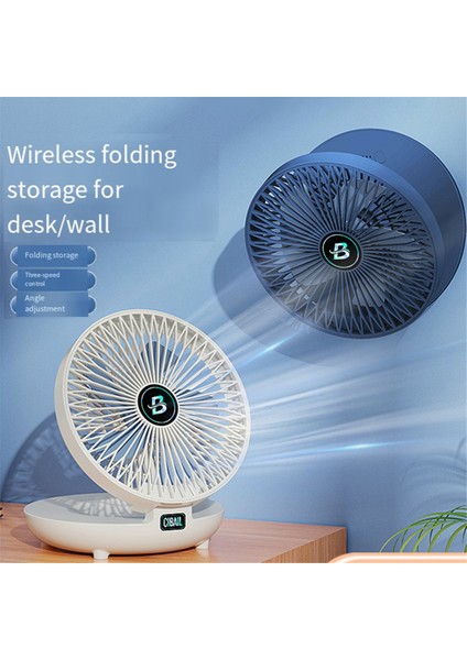 Ev Çift Kullanımlı Mutfak Fanı, 3 Hızlı Katlanabilir Masa Duvara Montaj Fanı, Yatak Odası ve Mutfak Için 90 ° Ayarlanabilir Taşınabilir Fan, A (Yurt Dışından)
