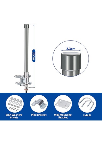 868 Mhz Lora Anten Anteni Dış Mekan 3dbi Fiberglas Lorawan Anten Nebra ile Uyumlu N Konnektörlü 1m Kablo (Yurt Dışından) fiyatları