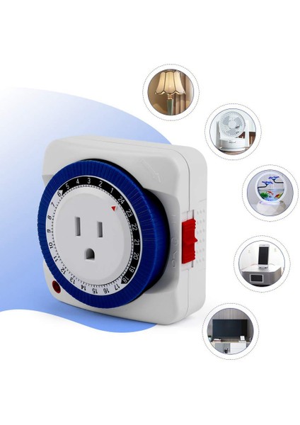 Çıkış Zamanlayıcı Anahtarı 24 Saat Plug-In Elektrikli Mekanik Çıkış Zamanlayıcı Anahtarı Çıkış Mekanik Zamanlama Soketi Abd Plug (Yurt Dışından)