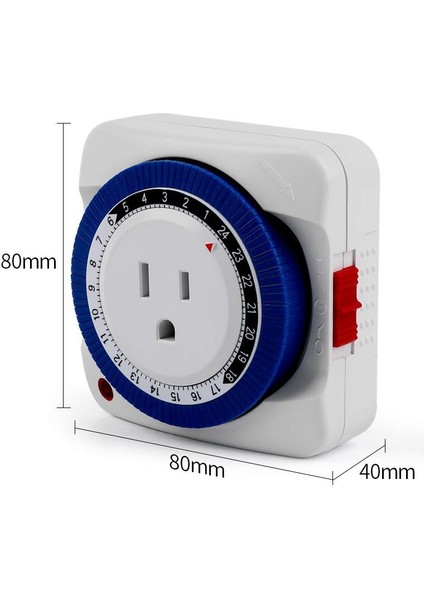 Çıkış Zamanlayıcı Anahtarı 24 Saat Plug-In Elektrikli Mekanik Çıkış Zamanlayıcı Anahtarı Çıkış Mekanik Zamanlama Soketi Abd Plug (Yurt Dışından)