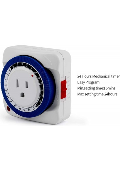 Çıkış Zamanlayıcı Anahtarı 24 Saat Plug-In Elektrikli Mekanik Çıkış Zamanlayıcı Anahtarı Çıkış Mekanik Zamanlama Soketi Abd Plug (Yurt Dışından)