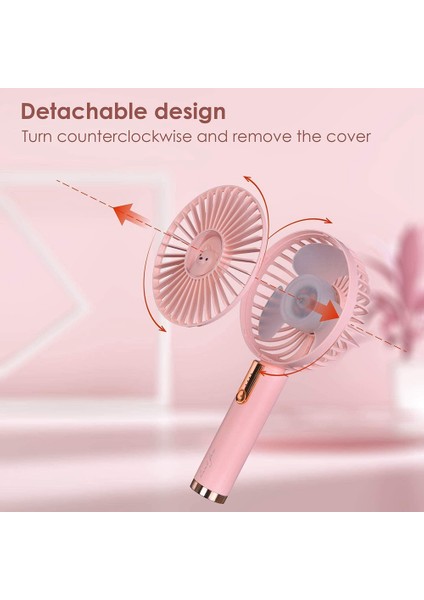 Taşınabilir Mini Fan,elde Taşınabilir Şarj Edilebilir USB Fan,kişisel Fan Masaüstü / Ofis Için El Isısı,dış Mekan Pembe (Yurt Dışından)