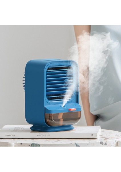 USB Taşınabilir Hava Soğutucu Fan Kremi Hafif Masaüstü Ofis Yatak Odası Için Soğutma Nemlendirici Arıtma (Mavi) (Yurt Dışından) modelleri
