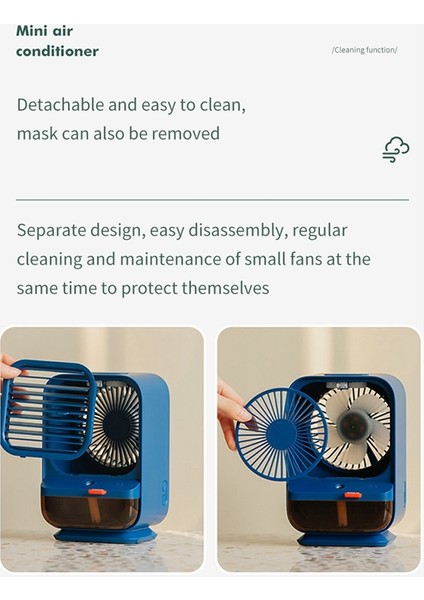 USB Taşınabilir Hava Soğutucu Fan Kremi Hafif Masaüstü Ofis Yatak Odası Için Soğutma Nemlendirici Arıtma (Mavi) (Yurt Dışından) indirimleri