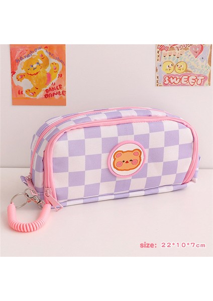 Хранение Продукции,taşınabilir Karikatür Ayı Kalem Kutusu Hayvan Sevimli Kalem Çantası Okul Öğrenci Kırtasiye Çantası Kanvas Kız Çanta Mor (Yurt Dışından) indirimleri