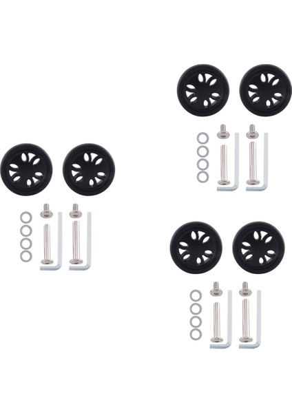 Takım 50MM x 12MM Bagaj Tekerlekleri Aşınmaya Dayanıklı Pu Teker Bavul Yedek Tekerlekler Bagaj Yedek Tekerlekler (Yurt Dışından)