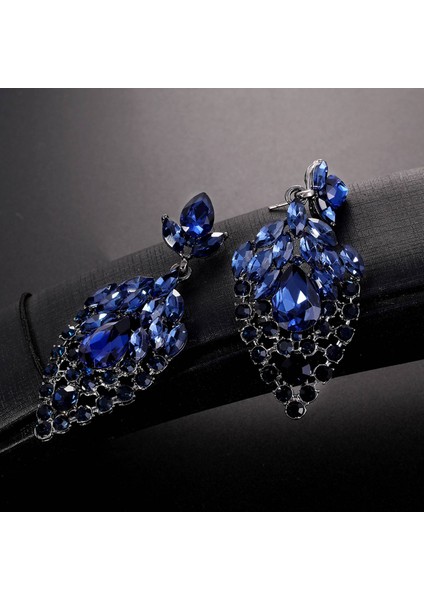 Vintage Zarif Su Damlası Dangle Küpe Bohemia Kristal Rhinestone Parti Gelin Küpe Moda Takı Kadın Hediye A (Yurt Dışından)