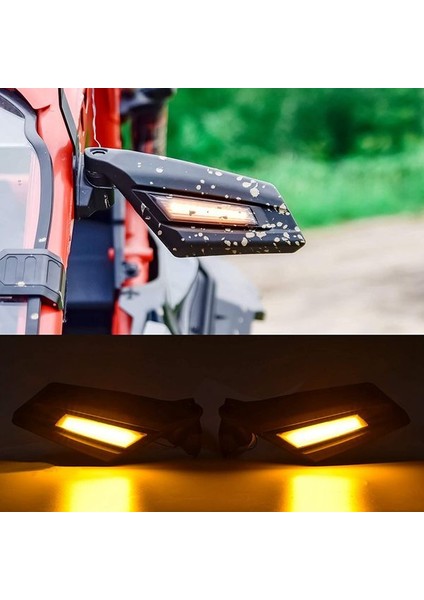 Utv Dikiz Aynası LED Dönüş Sinyali Işık Yan Aynalar Can Am X3 R Max Commander 715002898 2017-2020 ile Uyumlu (Yurt Dışından) modelleri
