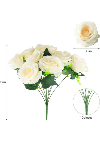 2 Adet Düğün Dekoratif Buket Dekoratif Plastik Çiçek Masa Merkezi (10 Bahar Gülü) (Yurt Dışından) fiyatları