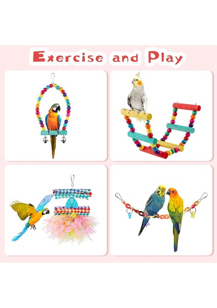 Kuş Parakeet Oyuncaklar Küçük Papağan Çiğneme Oyuncakları Papağan Kafesi Uyumlu Withaging Asılı Oyuncaklar Kuş Salıncak Kuş Merdiveni Papağanlar ile Uyumlu (Yurt Dışından) indirimleri
