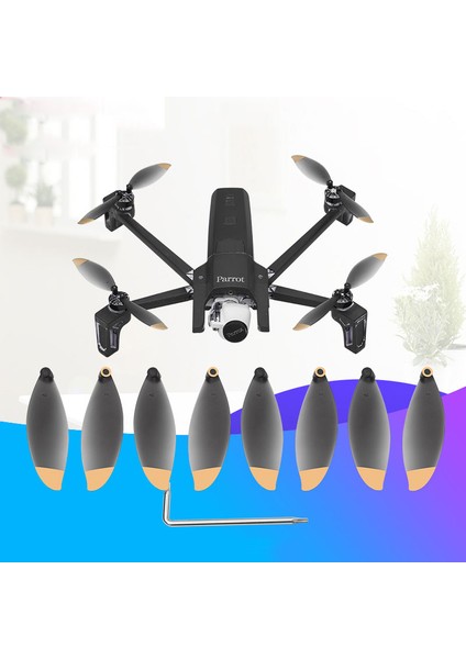 Papağan Anafi Drone Için 8 Adet Pervane Sahne Yedek Bıçak Kanat Fan Aksesuarı (Siyah ve Altın) (Yurt Dışından) fırsatları