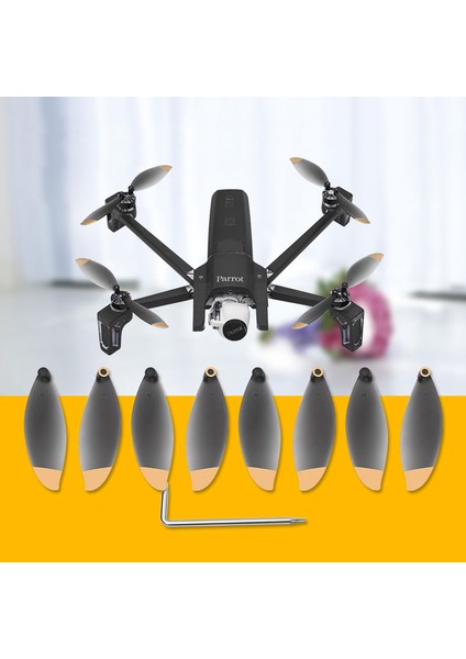 Papağan Anafi Drone Için 8 Adet Pervane Sahne Yedek Bıçak Kanat Fan Aksesuarı (Siyah ve Altın) (Yurt Dışından) indirimleri