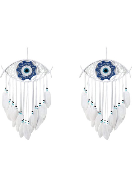 2x Nazar Dream Catchers Yatak Odası Için El Dokuma Makrome Dreamcatcher Duvar Asılı Ev Dekor Iyi Şanslar Nimet Hediye,1 (Yurt Dışından)