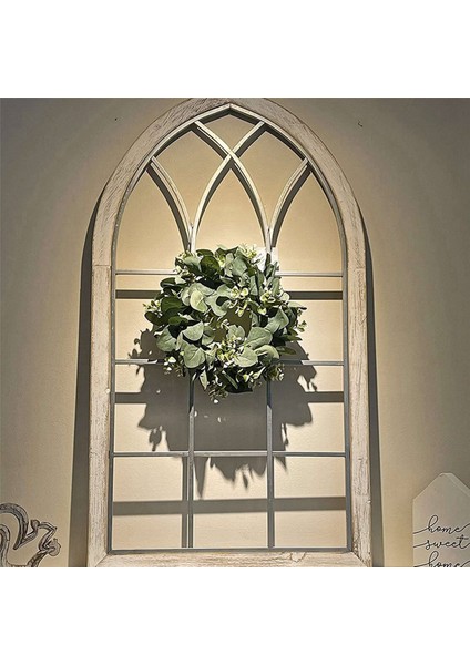 4 Paket Yeşil Okaliptüs Çelenk Yuvarlak Çelenk Yapay Çelenk Çiftlik Evi Çelenk Kapı Duvar Pencere Deco Için, 12 Inç/pc (Yurt Dışından)