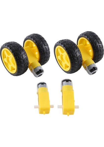 Akıllı Araba Robotu Için 4 Adet Dc 3-6V Dişli Motorlu Plastik Lastik Tekerlek (Yurt Dışından) fiyatları