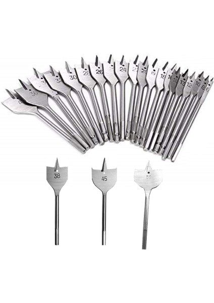 23 Adet 6-50MM Düz Matkap Yüksek Karbon Çelik Ahşap Düz Matkap Seti Ağaç Işleme Kürek Matkap Ucu Ağaç Işleme Aletleri (Yurt Dışından)