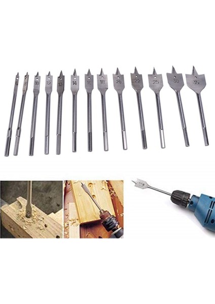 23 Adet 6-50MM Düz Matkap Yüksek Karbon Çelik Ahşap Düz Matkap Seti Ağaç Işleme Kürek Matkap Ucu Ağaç Işleme Aletleri (Yurt Dışından)
