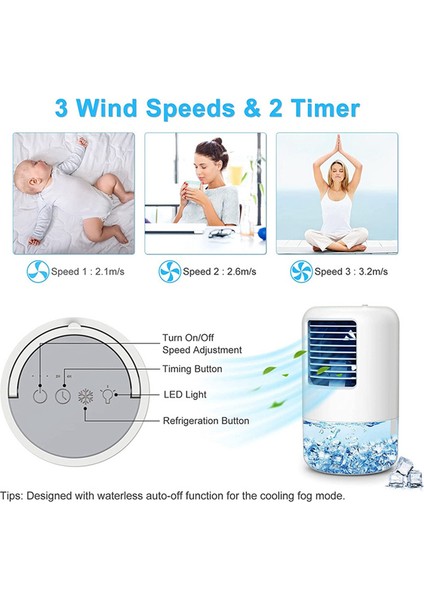 Masaüstü Klima Fanı Mini Taşınabilir Şarj Edilebilir Ofis Ev Renkli Ortam Işığı Abd Tak ile (Yurt Dışından) fırsatları