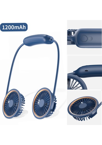 Yükseltilmiş 7 Bıçak Asılı Boyun Fanı USB Şarj Edilebilir Taşınabilir Spor Mini Hava Soğutucu-Pembe (Yurt Dışından) modelleri