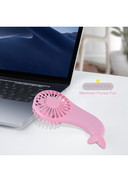 Yeni Desen Cep Hayranları USB Şarj Aleti Mini Denizkızı Öğrenci Açık Havada Taşınabilir Küçük Fan Dc Hava Soğutucu Pembe Getirmek (Yurt Dışından)