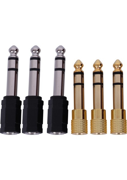 6 Parça Kulaklık Adaptörü 6,35 Mm(1/4 Inç) Erkek - 3,5 Mm(1/8 Inç) Dişi Stereo Ses Kulaklık Jakı Adaptörü, Siyah/altın Kaplama (Yurt Dışından)