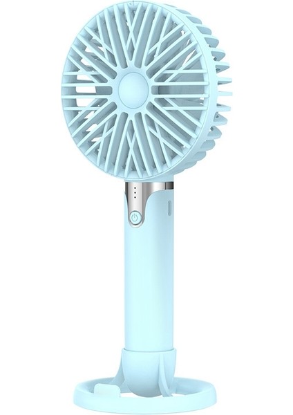 3 Hız Ayarlanabilir Taşınabilir El Mini Fan USB Şarj Ofis Masaüstü Sessiz, Mavi (Yurt Dışından)