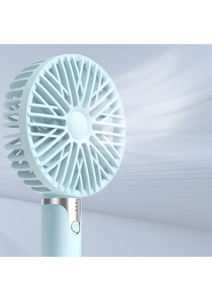 3 Hız Ayarlanabilir Taşınabilir El Mini Fan USB Şarj Ofis Masaüstü Sessiz, Mavi (Yurt Dışından)