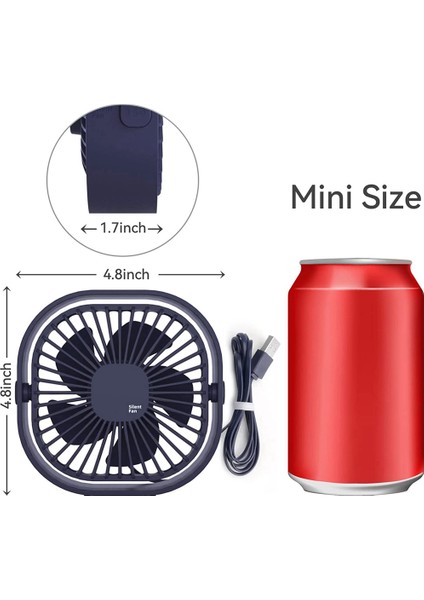 Küçük USB Masa Fanı, 3 Hızlı Taşınabilir Masa 360°DÖNEBILEN Kişisel Mini Soğutma Fanı Tak Mavi (Yurt Dışından) indirimleri