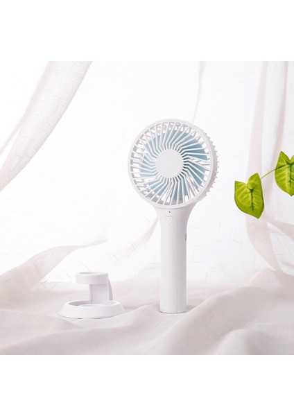 -D6 Mini Taşınabilir USB Şarj Edilebilir El Tipi Klima Yaz Soğutucu Fan Fanları Beyaz (Yurt Dışından)