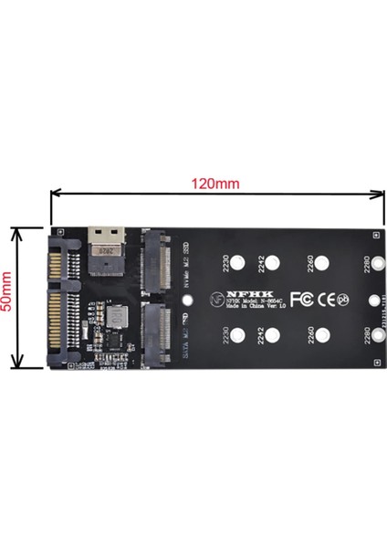 Sata 22PIN Adaptör SFF-8654 - M.2 U2 Kiti Ngff M-Key - Sas Nvme Pcıe SSD Sata SSD Adaptör Yükseltici Kart Anakart ile Uyumlu (Yurt Dışından)