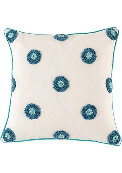 Püsküllü Minder Örtüsü 45X45 cm Yastık Dekoratif Yastık Kılıfı Kapakları Kare Ev Boho Dekor Makrome Yastık Kılıfı-C (Yurt Dışından)