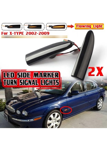 2x LED Akan Yan Ayna Gösterge Işığı X-Type 2002-2009 ile Uyumlu Dikiz Kanat Ayna Dönüş Sinyali Lambası (Yurt Dışından) fiyatları
