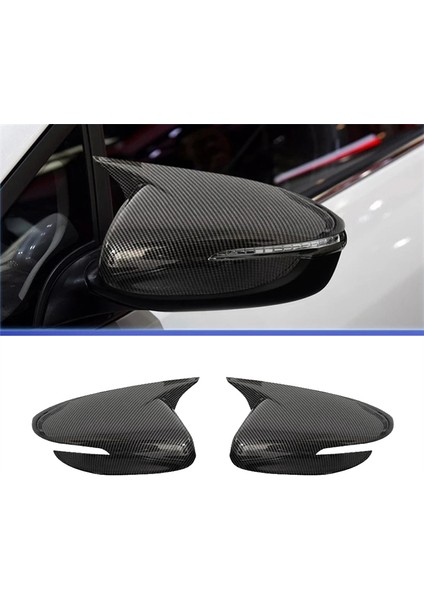 1 Çift Dikiz Aynası Kapağı Konut Öküz Boynuz Trim Kapaklar Uyumlu ile Uyumlu 2013-2018 Yan Kanat Ayna Etiketi A (Yurt Dışından) indirimleri