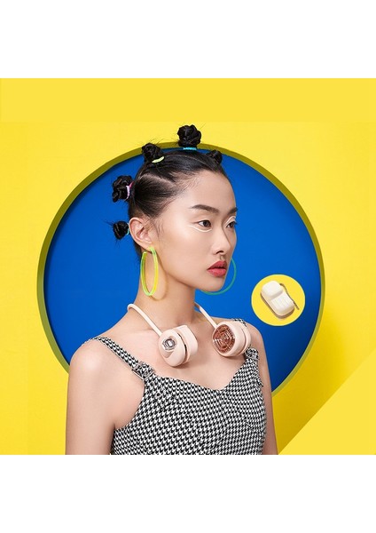 Bladeless Asılı Boyun Fanı USB Şarj Edilebilir 1800 Mah Taşınabilir Katlanabilir Spor Kulaklık Tasarımı Mini Hava Soğutucu-Yeşil (Yurt Dışından)