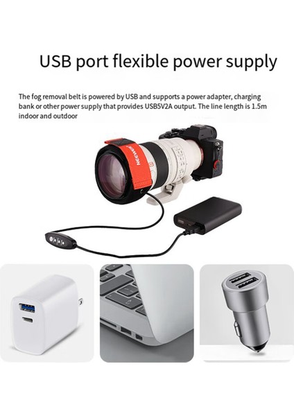 Kamera Lensi Buğu Çözücü Bant Buğu Çözücü Isıtma Bandı Sıcak Kemer Soğuk Buğulanma Önleyici Çok Fonksiyonlu Isıtma Bandı, 400MM (Yurt Dışından)