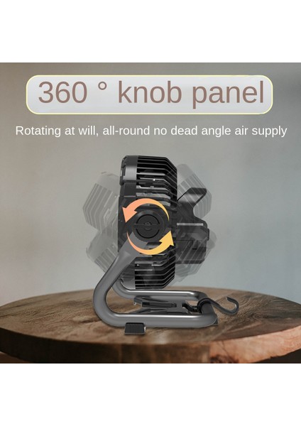 LED Işıklı Taşınabilir Dış Mekan Yer Vantilatörü USB Tipi Bağlantı Noktası Kademesiz Hız Ayarı Garaj / Veranda Için Uygun A (Yurt Dışından) modelleri