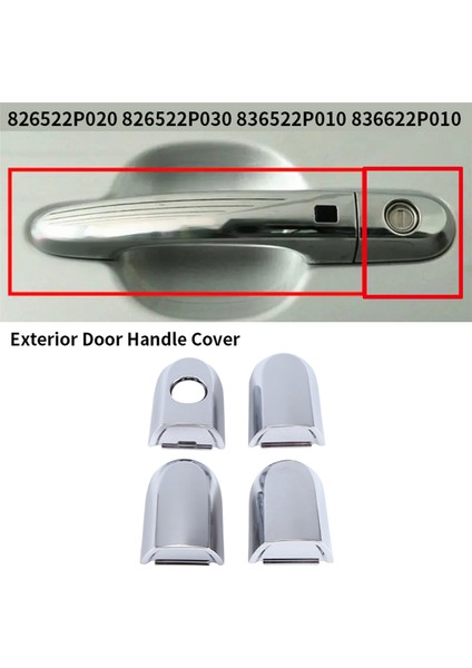 Dış Kapı Kolu Sorento 09-15 ile Uyumlu Kapı Kilidi Koruyucu Kapak 826522P020 826522P030 836522P010 836622P010 (Yurt Dışından)