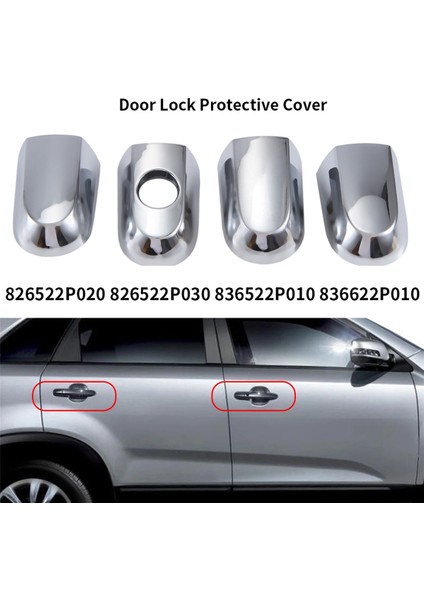 Dış Kapı Kolu Sorento 09-15 ile Uyumlu Kapı Kilidi Koruyucu Kapak 826522P020 826522P030 836522P010 836622P010 (Yurt Dışından)