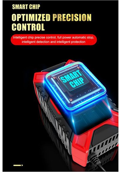 Araç Akü Şarj Cihazı Kurşun-Asit 12V Şarj Cihazı LCD Ekran Araç Şarj Cihazı Motosiklet Şarj Cihazı Tam Otomatik Durdurma Ab Tak (Yurt Dışından)