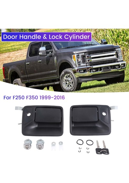 Super Duty F250 F350 1999-2016 ile Uyumlu Klipsli Araba Kapı Kolu ve Kilit Silindiri (Yurt Dışından)