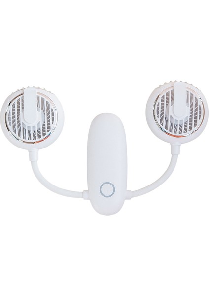 -F38 Çift Kafalı Çok Fonksiyonlu Fan, Dış Mekan Için USB Şarjlı Mini Katlanabilir Bele Monte Fan (Beyaz) (Yurt Dışından)