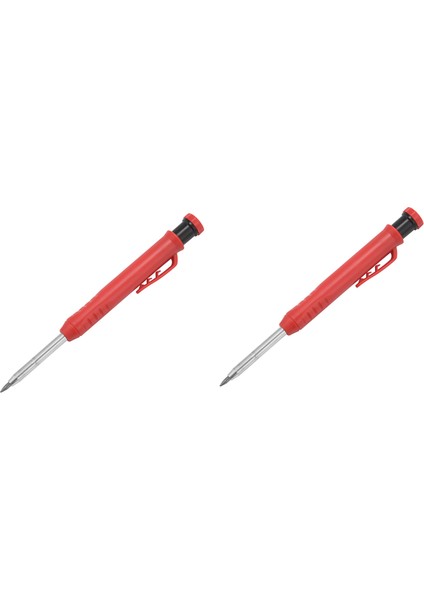2x Derin Delik Işaretleyici Entegre Kalemtıraşlı Premium Mekanik Kurşun Kalem - Ahşap, Metal, Taş Için I Matkap Delik Işaretleyici (Yurt Dışından)