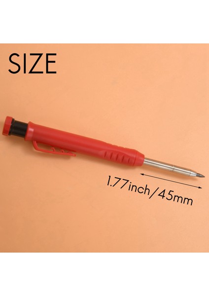 2x Derin Delik Işaretleyici Entegre Kalemtıraşlı Premium Mekanik Kurşun Kalem - Ahşap, Metal, Taş Için I Matkap Delik Işaretleyici (Yurt Dışından)