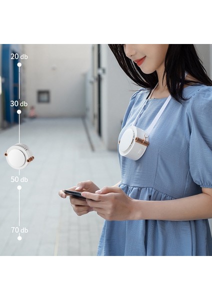 Bladeless Asma Boyun Fanı, 1800MAH USB Şarj Edilebilir Mini Kişisel Giyilebilir Fan, Dış Mekan-Yeşil Için Eller Serbest Fan (Yurt Dışından)