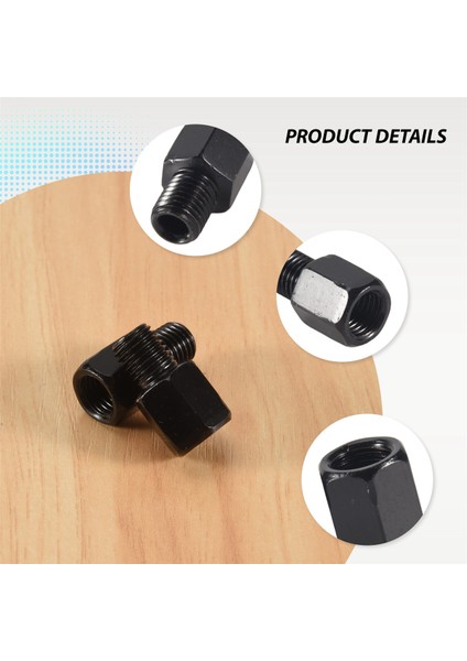 2 Adet Motosiklet Ayna Adaptörü Saat Yönünde 8mm'yi 10MM Siyah'a Dönüştürür (Yurt Dışından)