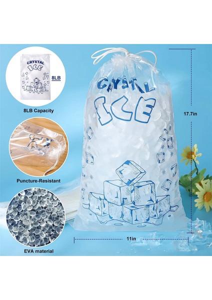 Многоцелевые Наборы,buz Torbaları 8 Lb, Ipli, Buz Makinesi Için 100 Sayımlı Buz Torbaları, Ağır Hizmet Yeniden Kullanılabilir Buz Küpü Çantaları, (Yurt Dışından)