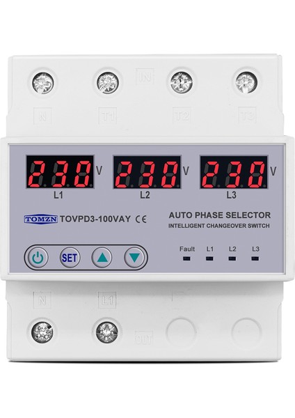Многоцелевые Наборы,tomzn 100A 3 Fazlı 3p+N Raylı Faz Seçici Voltmetre Ayarlanabilir Aşırı ve Düşük Gerilim Korumalı Monitör Röleleri Koruyucu (Yurt Dışından) fırsatları