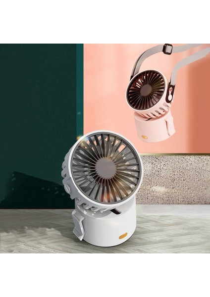 Mini Ayarlanabilir Fan Taşınabilir 45° Dönebilen USB Yaz Hava Soğutucu Ofis Masaüstü Açık Seyahat Soğutma Beyaz (Yurt Dışından)