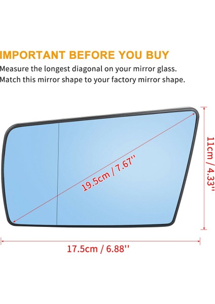 Sağ Yan Ayna Camı Isıtmalı Destek Plakalı C W202 E W210 S W140 1994-2000 ile Uyumlu (Yurt Dışından) fırsatları